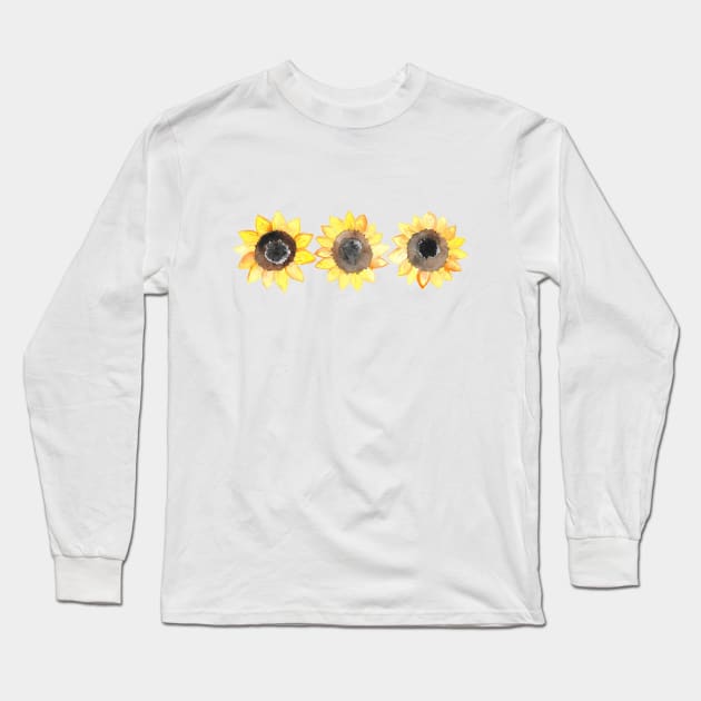 Sunflower Trio Long Sleeve T-Shirt by tangerinetane